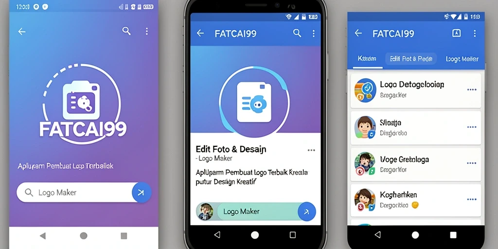 Tampilan antarmuka FATCAI99 yang mudah digunakan untuk pembuatan logo.