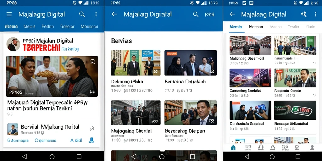 Tampilan antarmuka utama aplikasi Majalah Digital PP88 yang menarik.