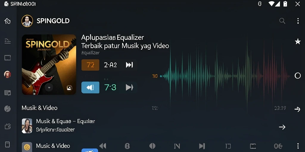 Antarmuka SPINGOLD yang modern dan fungsi equalizer yang intuitif.