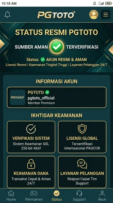 Tampilan kanal resmi pgtoto